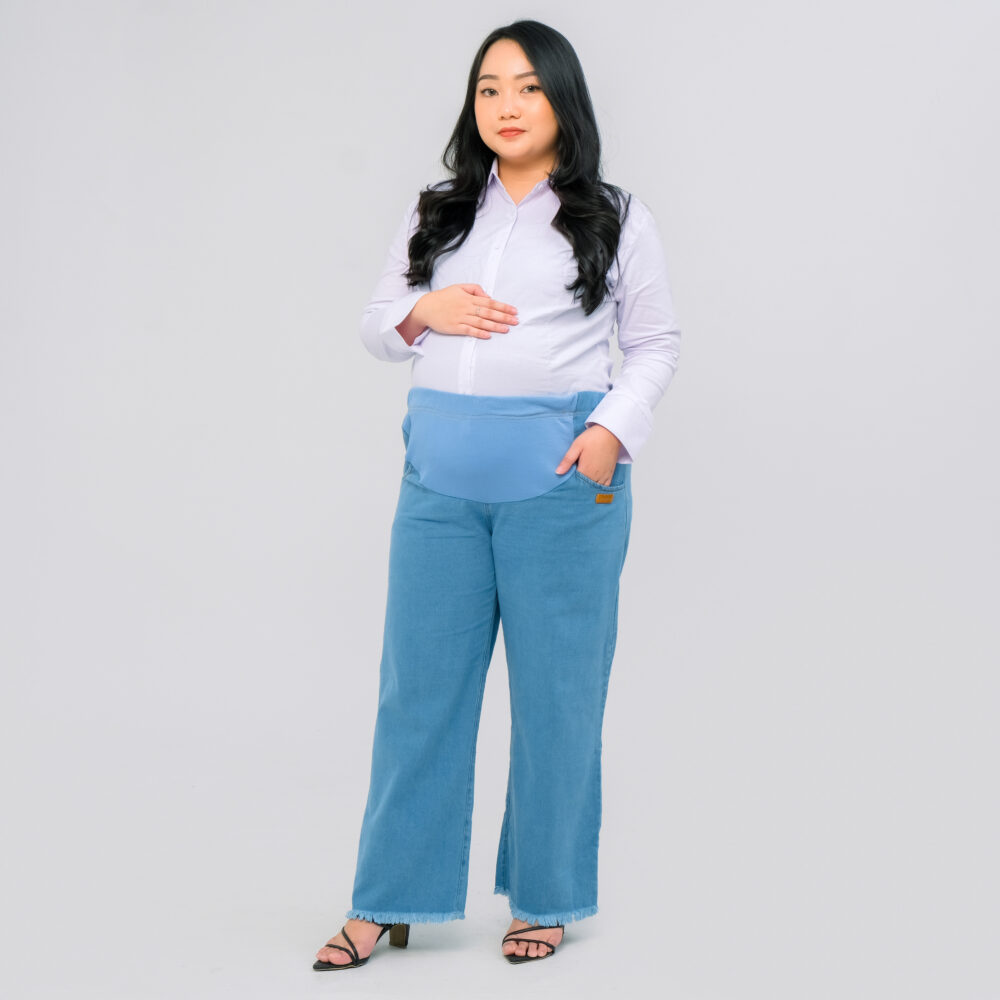 Momiasi - Celana Hamil Jeans Kulot Rawis - Gambar 2