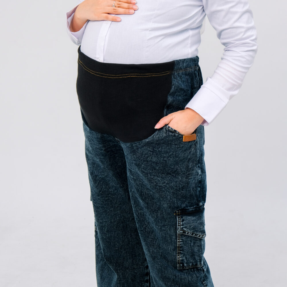 Momiasi - Celana Hamil Jeans Cargo Snow - Gambar 4