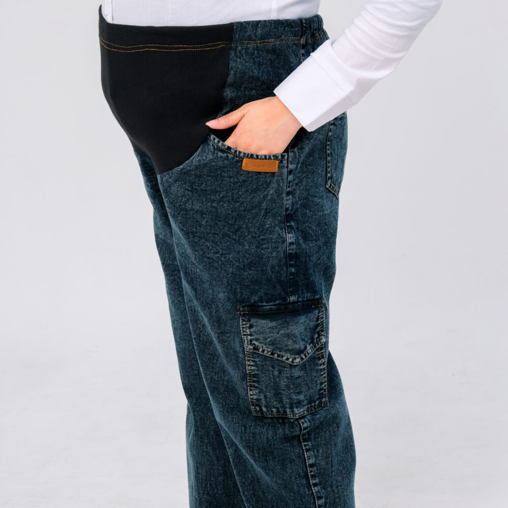 Momiasi - Celana Hamil Jeans Cargo Snow - Gambar 5