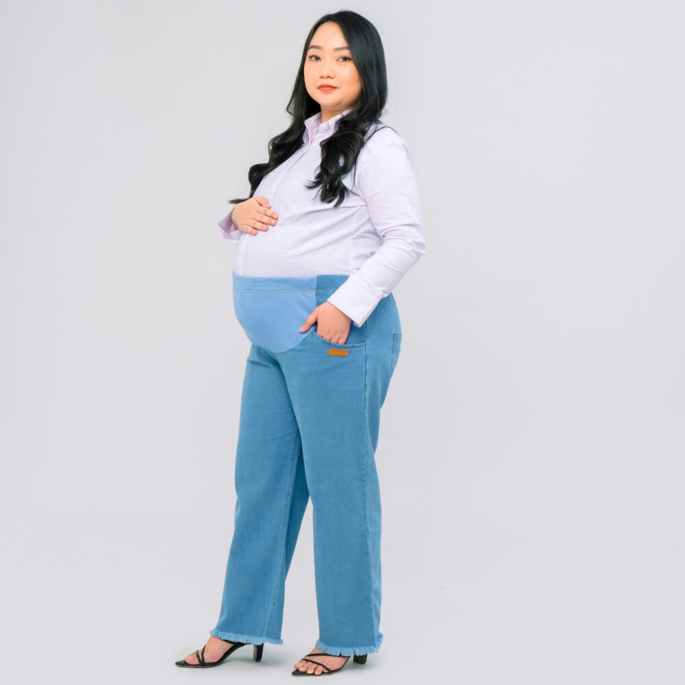 Momiasi - Celana Hamil Jeans Kulot Rawis - Gambar 6