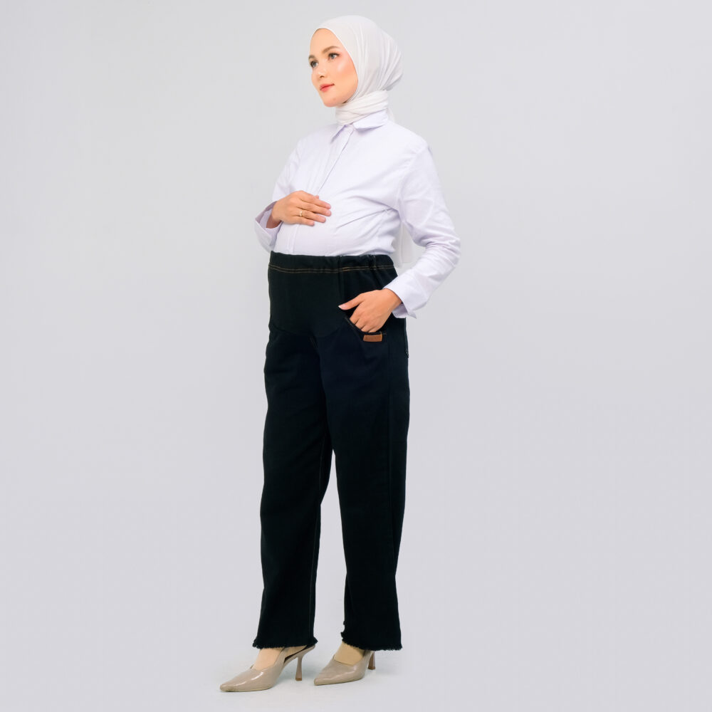Momiasi - Celana Hamil Jeans Kulot Rawis - Gambar 7