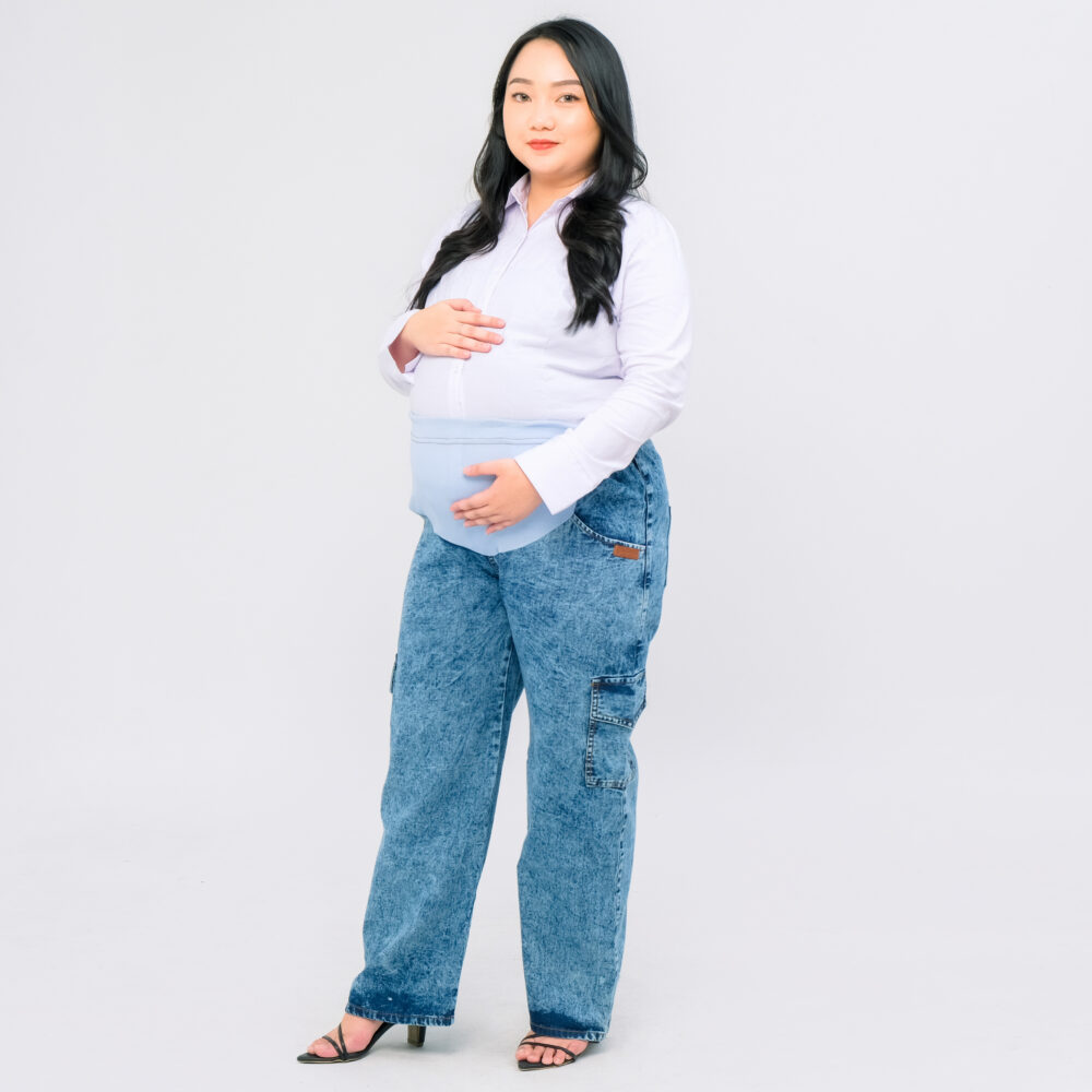 Momiasi - Celana Hamil Jeans Cargo Snow - Gambar 7