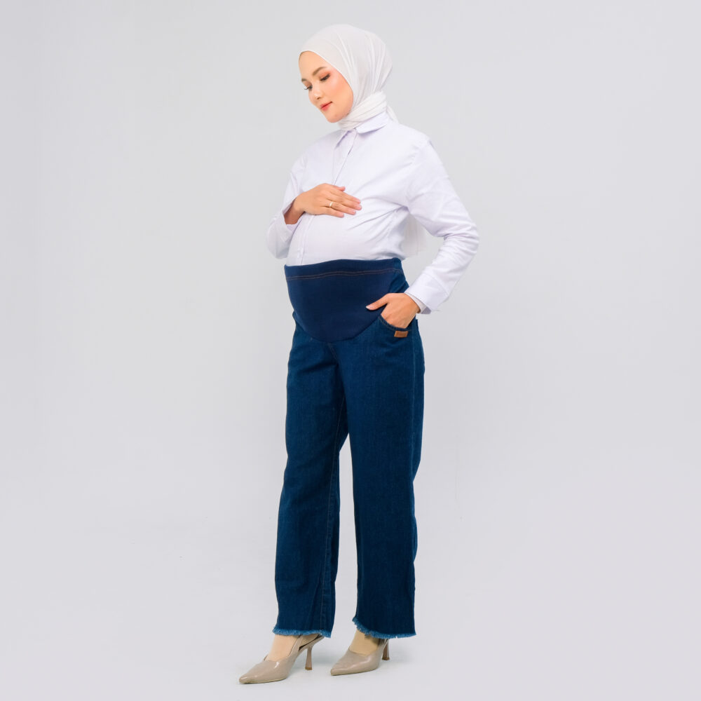 Momiasi - Celana Hamil Jeans Kulot Rawis - Gambar 8