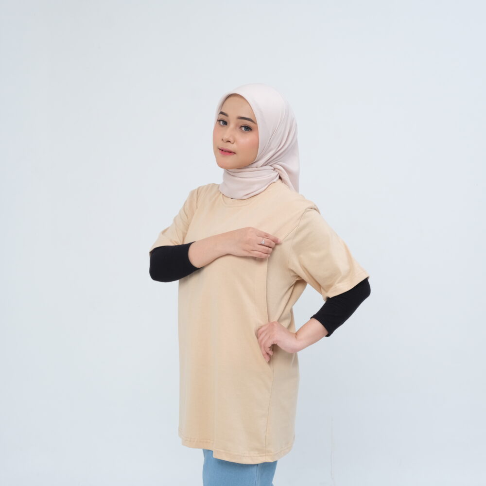 Momiasi - Baju Kaos Ibu Menyusui Lengan Pendek - Gambar 3